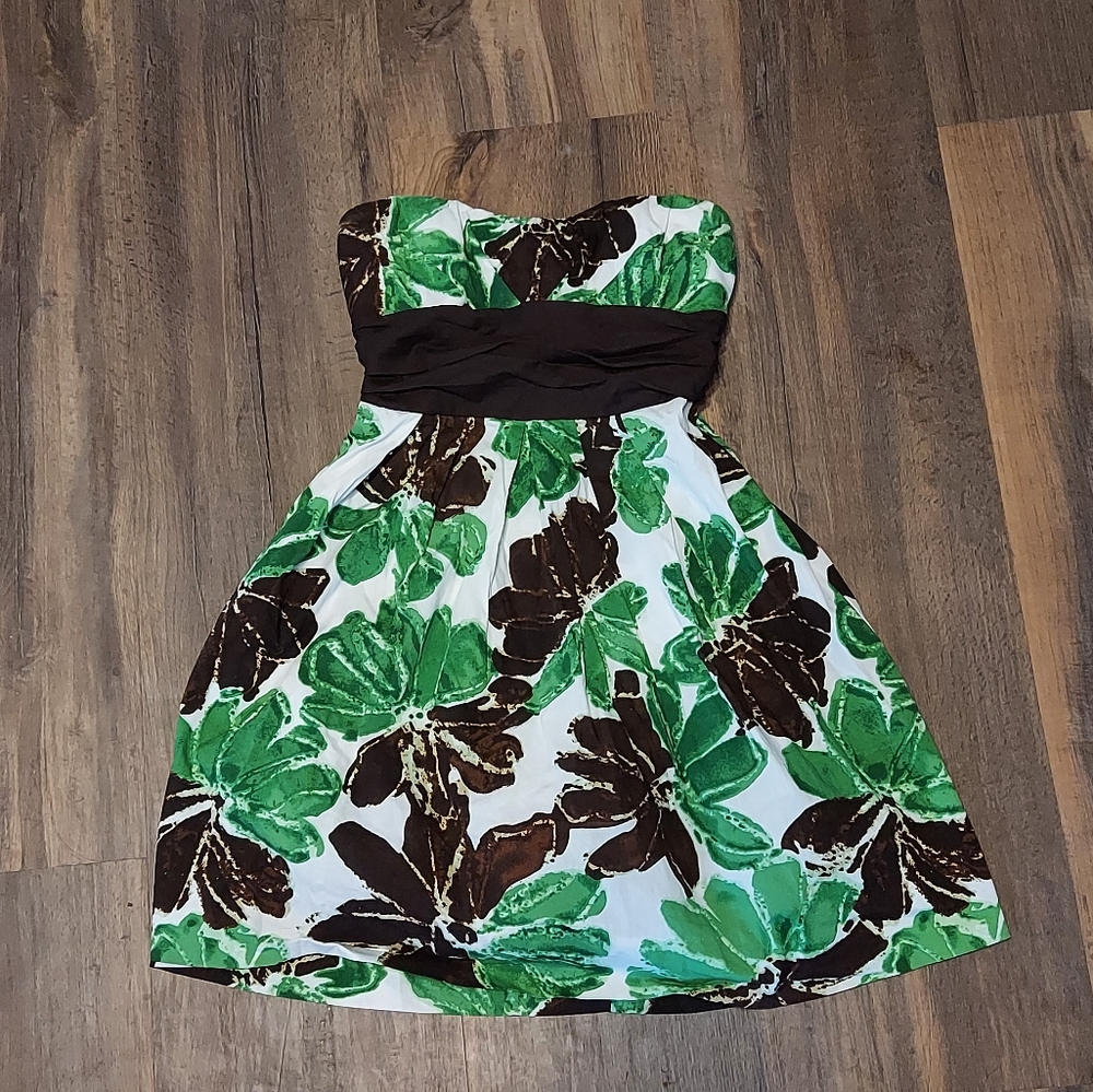 Strapless Floral Dress
